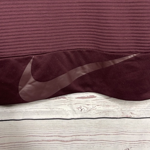Nike Dri Fit Ribbed Burgundy Hoodie Sweatshirt Sz Small! - Picture 9 of 9